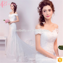 2017 China Elegante venta caliente fuera del hombro vestido de boda vestido de encaje vestido